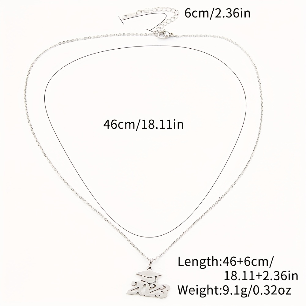 Bachelors Cap Pendant Necklace Stainless Steel Graduation Gift